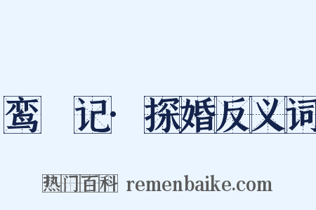 鸾鎞记·探婚反义词是什么意思的图片